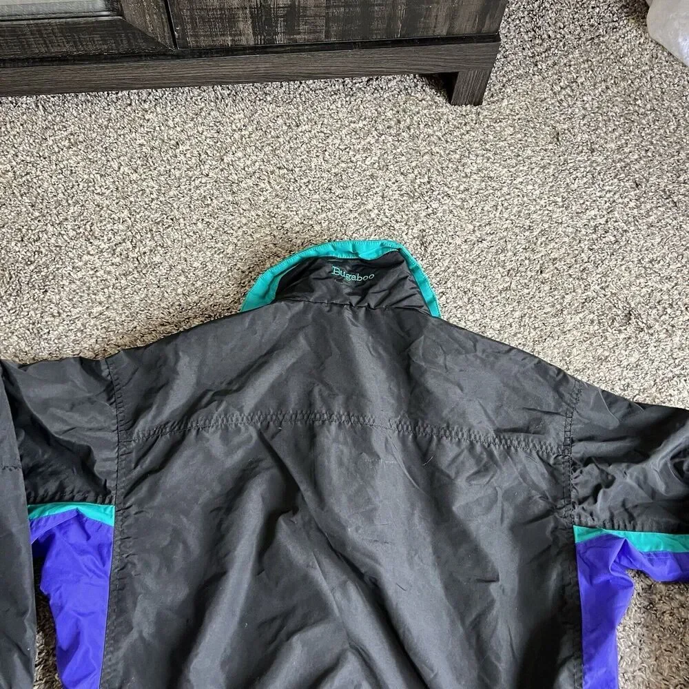 Vintage Columbia Mens Size S Bugaboo Ski Jacket Coat Shell Black Purple 90s Y2K